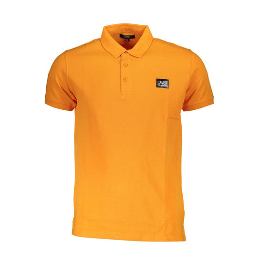 Cavalli Class Orange Cotton Polo Shirt Cavalli Class