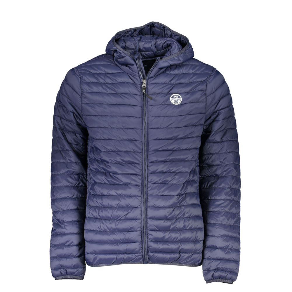 North Sails Chic Blue Hooded Jacket with Sleek Zip Detail North Sails