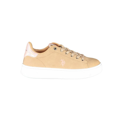 U.S. POLO ASSN. Chic Beige Lace-Up Sneakers with Contrast Detail U.S. POLO ASSN.