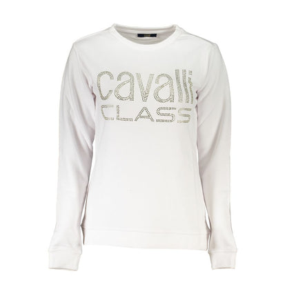 Cavalli Class White Cotton Sweater Cavalli Class