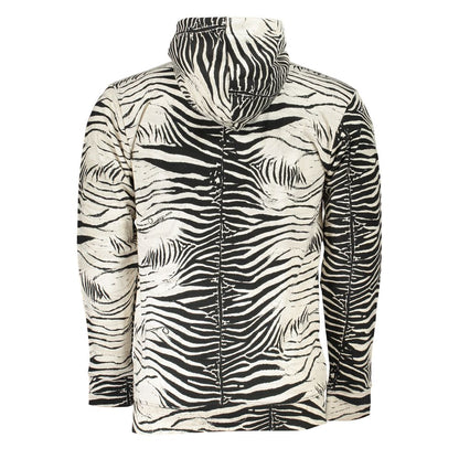 Cavalli Class Chic White Hooded Sweatshirt with Unique Pattern Cavalli Class