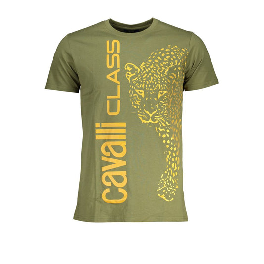 Cavalli Class Green Cotton T-Shirt Cavalli Class