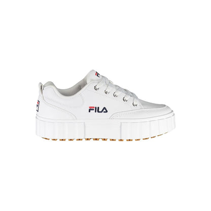 Fila Chic White Wedge Sneakers with Embroidered Detail Fila