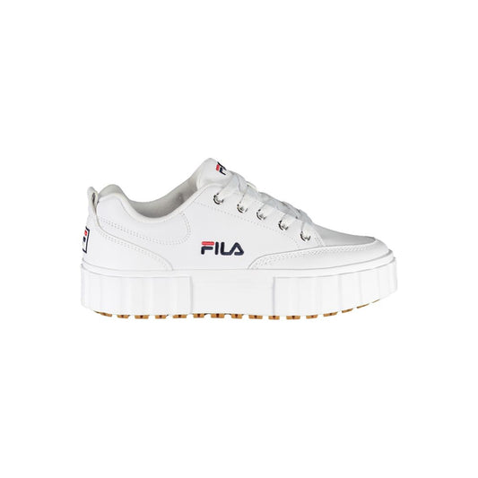 Fila Chic White Wedge Sneakers with Embroidered Detail Fila