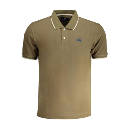 La Martina Green Cotton Polo Shirt La Martina