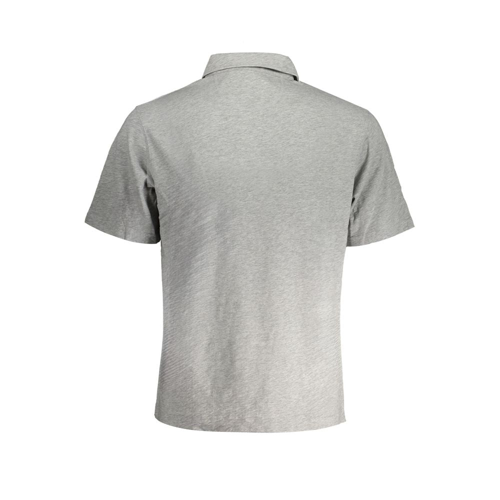 La Martina Gray Cotton Polo Shirt La Martina