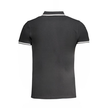 Cavalli Class Black Cotton Polo Shirt Cavalli Class