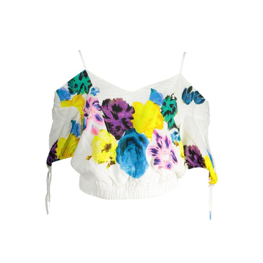 Desigual Bohemian Chic White Blouse with Delicate Details Desigual