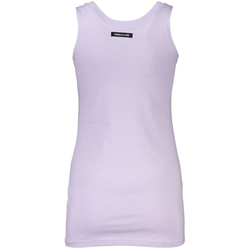 Cavalli Class Elegant Purple Round Neckline Tank Top Cavalli Class