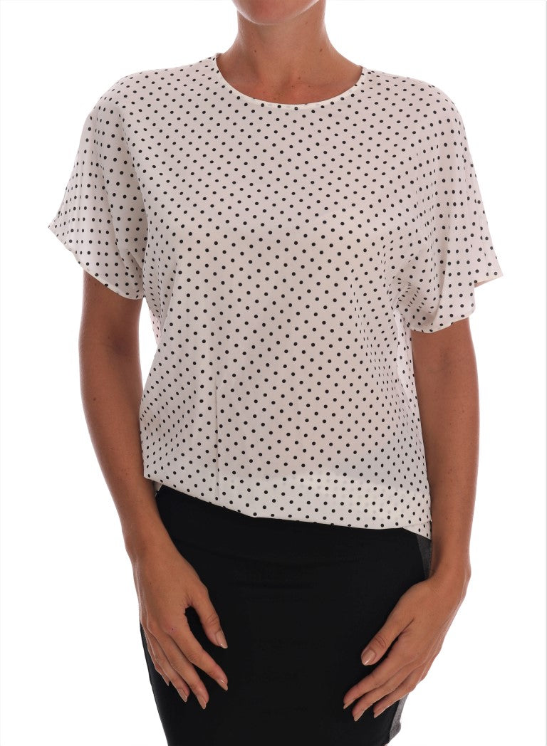 Dolce & Gabbana Chic Polka Dot Silk Blouse Dolce & Gabbana