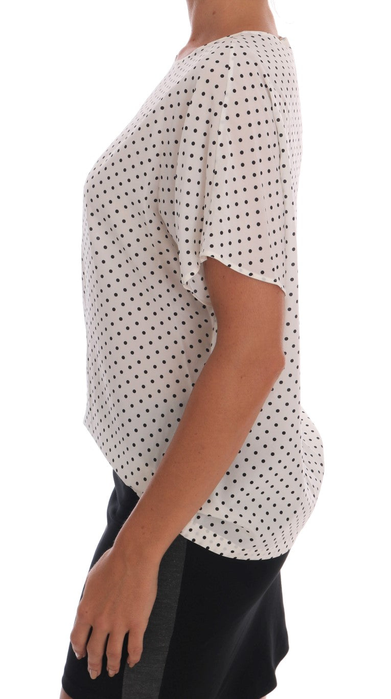 Dolce & Gabbana Chic Polka Dot Silk Blouse Dolce & Gabbana