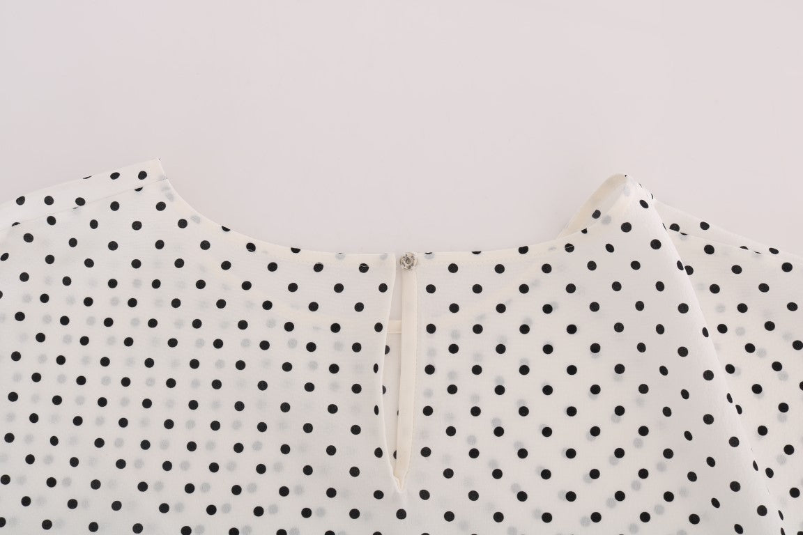 Dolce & Gabbana Chic Polka Dot Silk Blouse Dolce & Gabbana