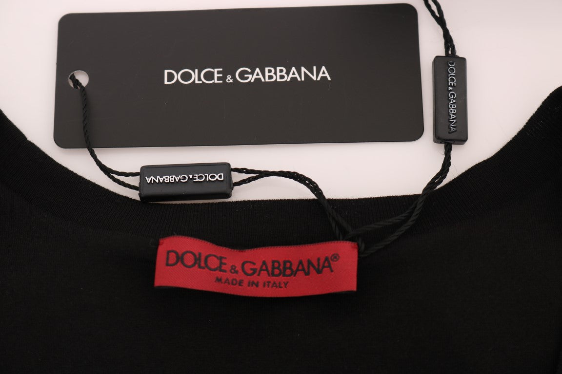 Dolce & Gabbana Black Floral Sequined Cami Blouse Dolce & Gabbana