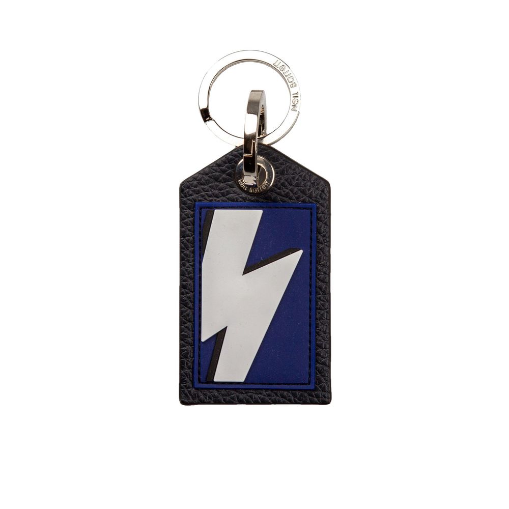 Neil Barrett Blue Leather Mens Keychain Neil Barrett