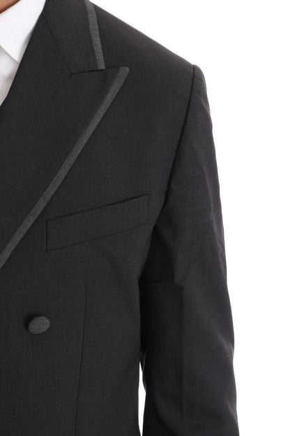 Dolce & Gabbana Elegant Gray Double Breasted Wool Suit Dolce & Gabbana