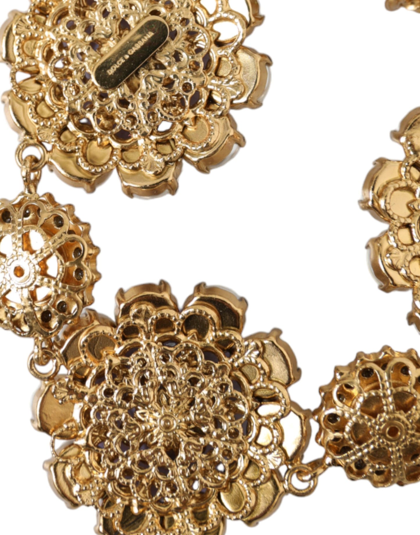 Dolce & Gabbana Gold FIORI BLOOMING Floral Baroque Crystals Bracelet Dolce & Gabbana