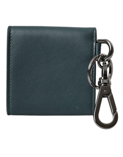 Dolce & Gabbana Green Calfskin Leather DG Logo Keyring Coin Purse Wallet Dolce & Gabbana