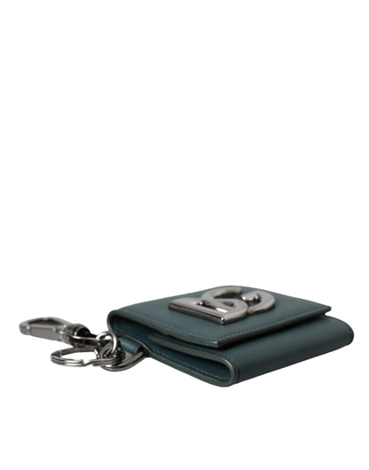 Dolce & Gabbana Green Calfskin Leather DG Logo Keyring Coin Purse Wallet Dolce & Gabbana