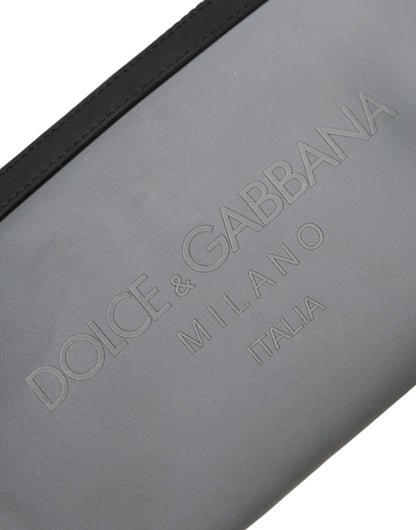 Dolce & Gabbana Gray Neoprene Logo Zip Waist Fanny Pack Belt Pouch Bag Dolce & Gabbana