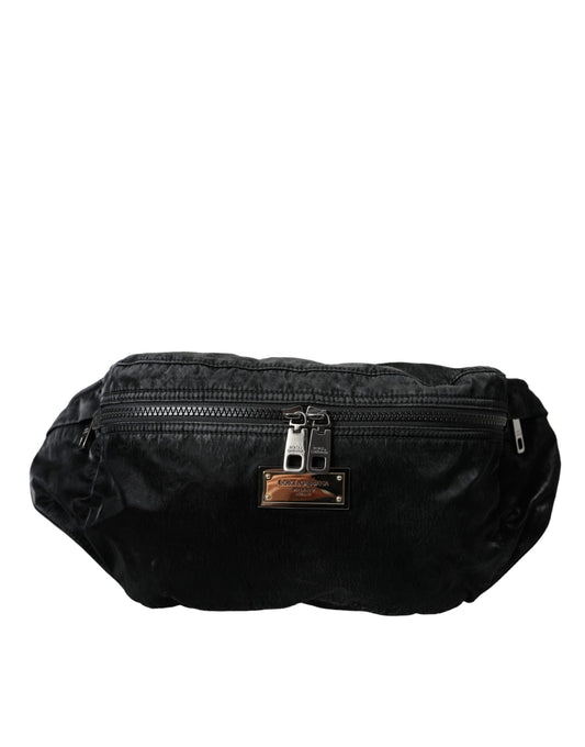 Dolce & Gabbana Black Nylon Logo Plaque Belt Waist Fanny Pack Bag Dolce & Gabbana