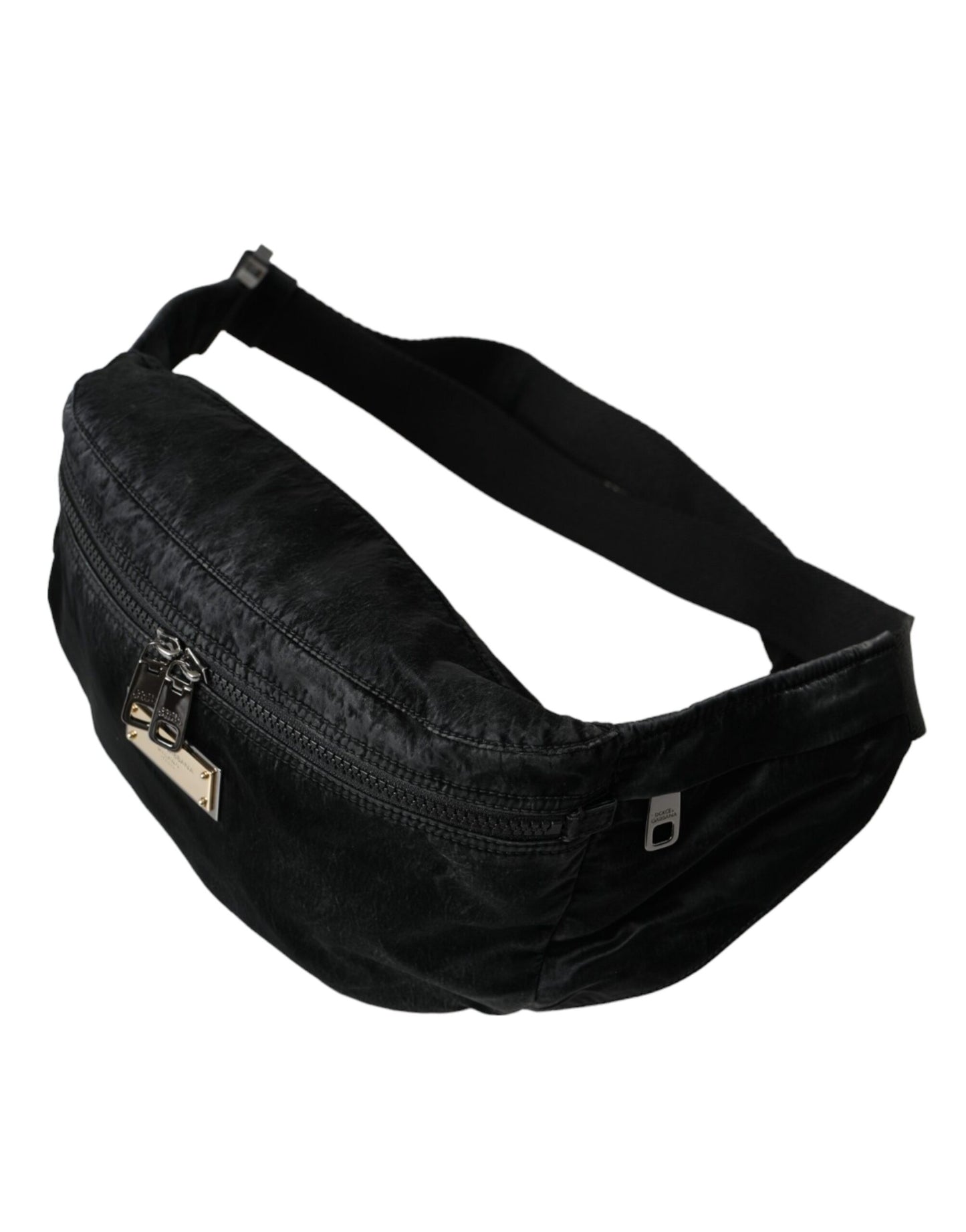 Dolce & Gabbana Black Nylon Logo Plaque Belt Waist Fanny Pack Bag Dolce & Gabbana