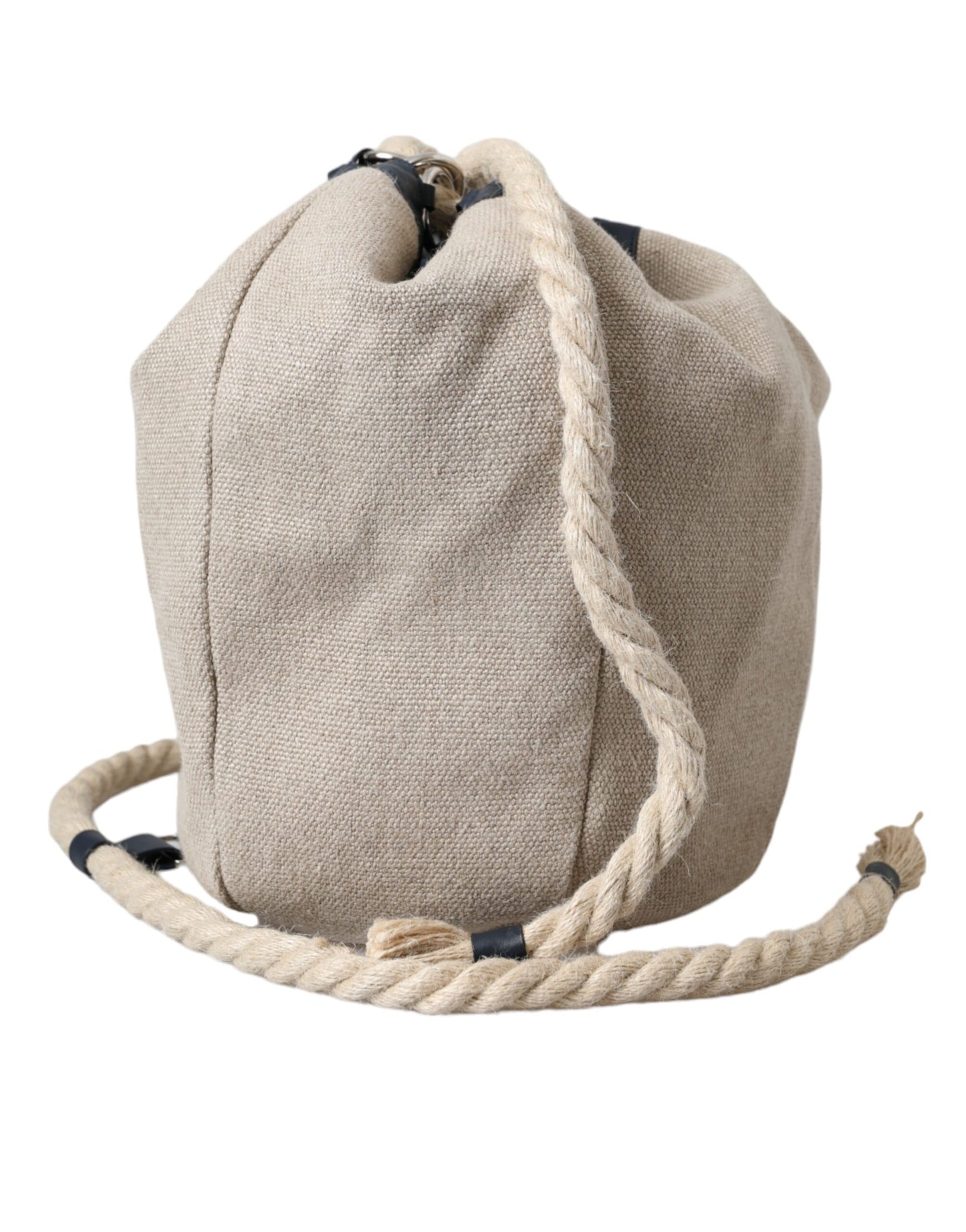 Dolce & Gabbana Beige Canvas Fabric Bucket Sack Pouch Purse Bag Dolce & Gabbana