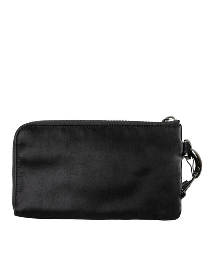 Dolce & Gabbana Black Nylon Logo Plaque Keyring Pouch Clutch Bag Dolce & Gabbana