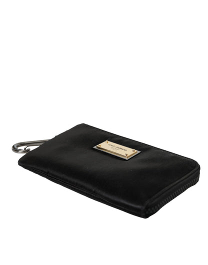 Dolce & Gabbana Black Nylon Logo Plaque Keyring Pouch Clutch Bag Dolce & Gabbana