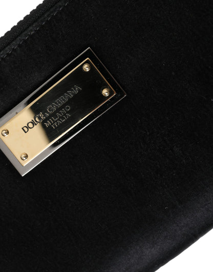 Dolce & Gabbana Black Nylon Logo Plaque Keyring Pouch Clutch Bag Dolce & Gabbana