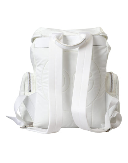 Dolce & Gabbana White Nylon Rubber Logo Backpack Rucksack Bag Dolce & Gabbana