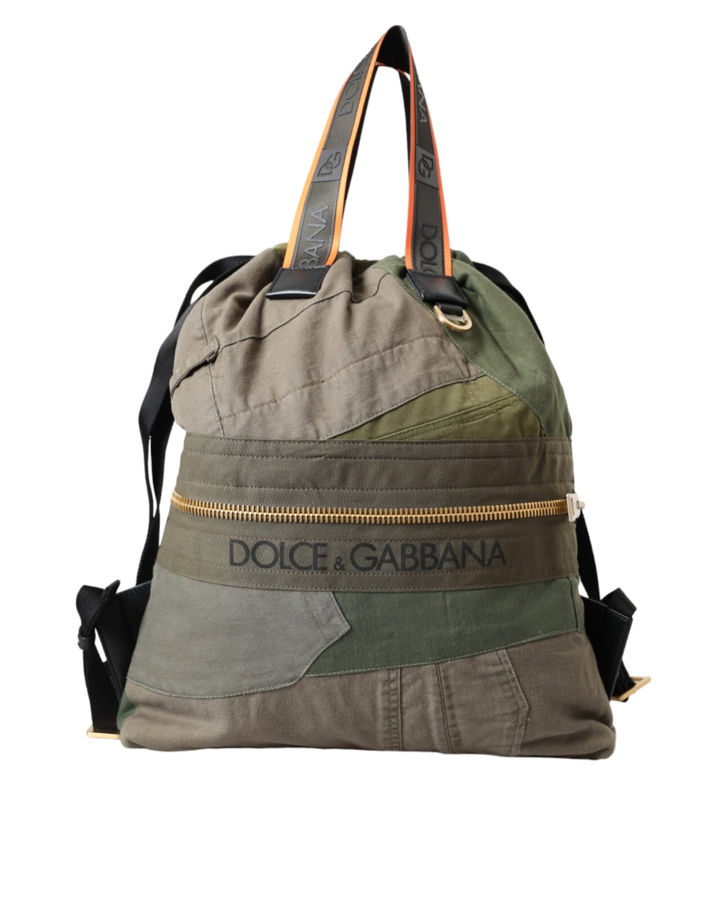 Dolce & Gabbana Military Green Patchwork Rucksack Backpack Bag Dolce & Gabbana