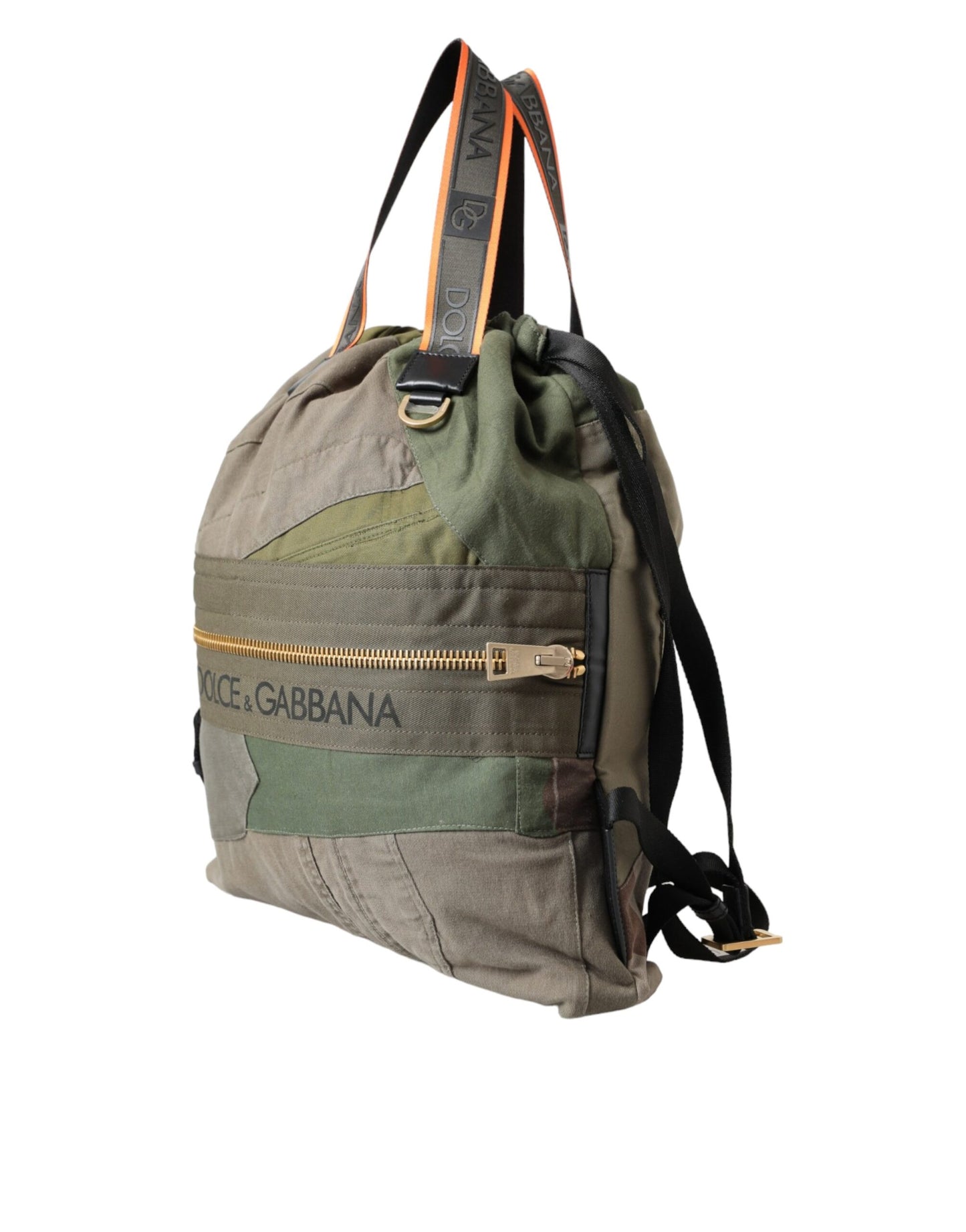 Dolce & Gabbana Military Green Patchwork Rucksack Backpack Bag Dolce & Gabbana