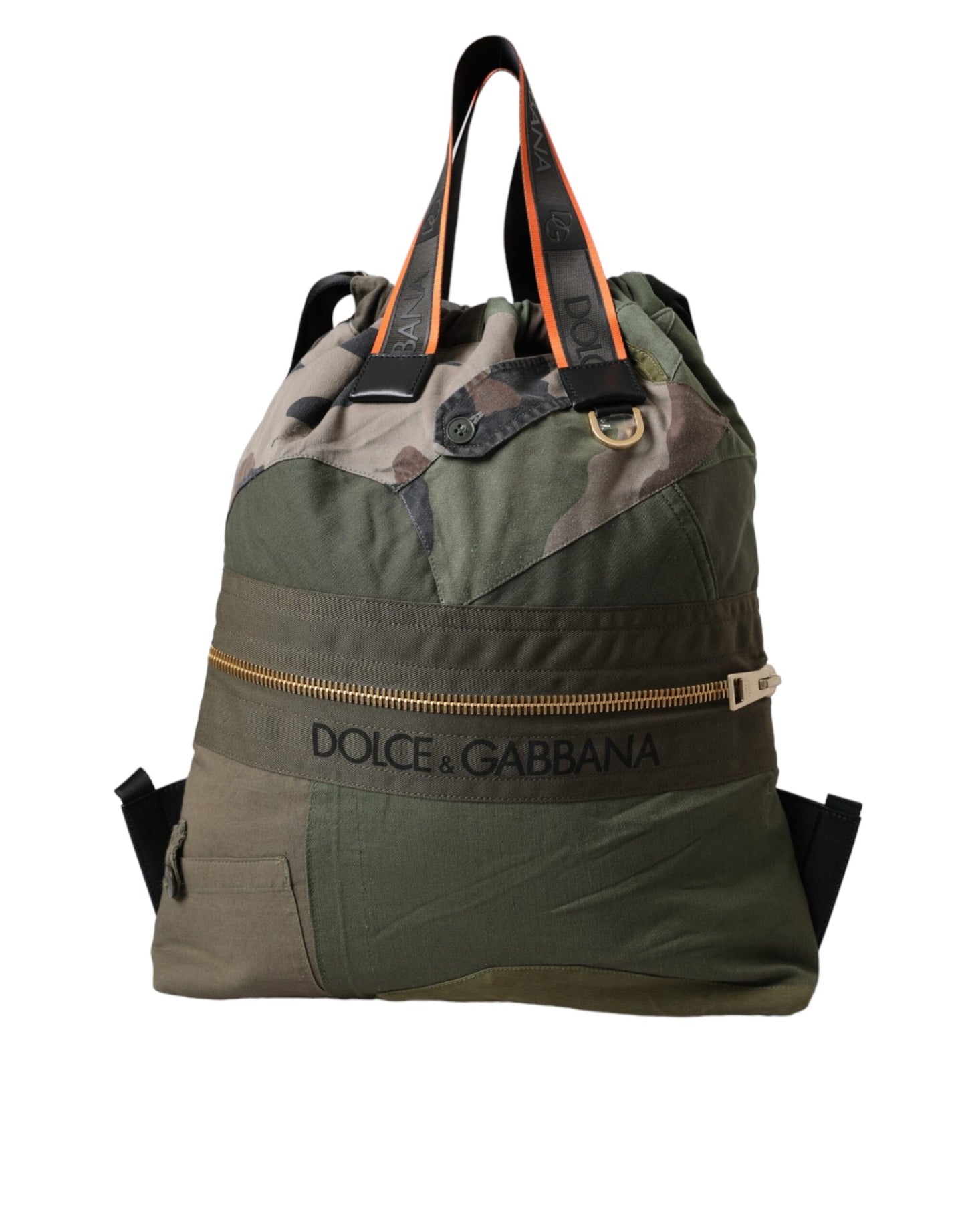 Dolce & Gabbana Military Green Patchwork Rucksack Backpack Bag Dolce & Gabbana