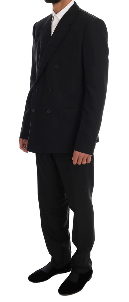 Dolce & Gabbana Elegant Black Wool Three-Piece Suit Dolce & Gabbana