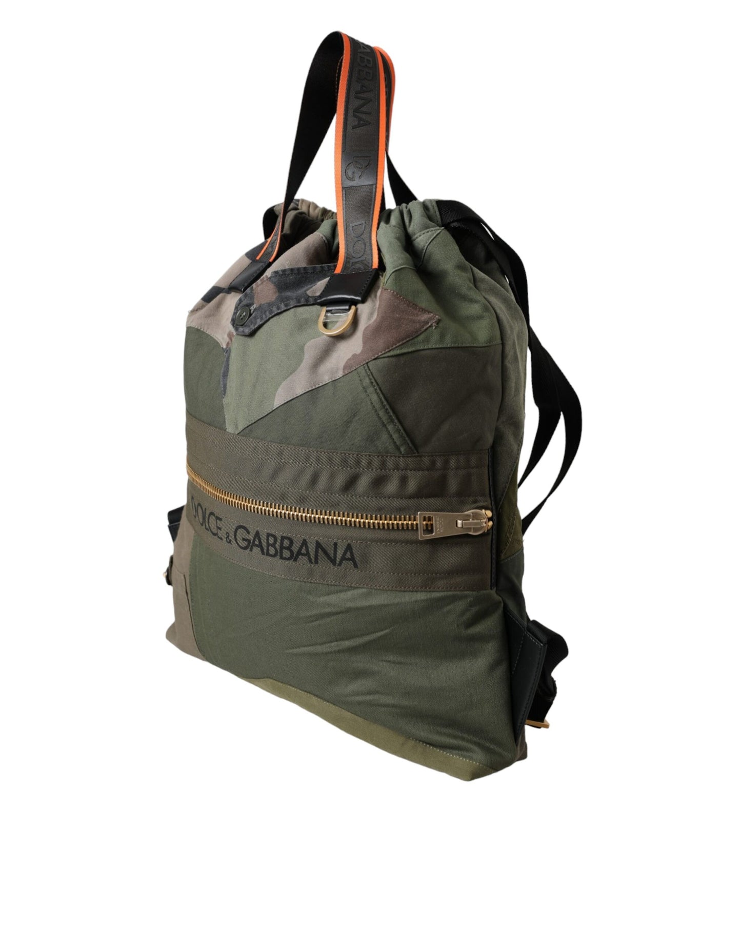 Dolce & Gabbana Military Green Patchwork Rucksack Backpack Bag Dolce & Gabbana