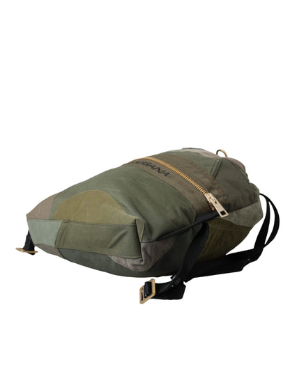 Dolce & Gabbana Military Green Patchwork Rucksack Backpack Bag Dolce & Gabbana