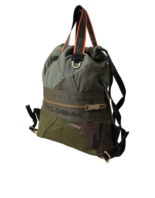 Dolce & Gabbana Military Green Patchwork Rucksack Backpack Bag Dolce & Gabbana