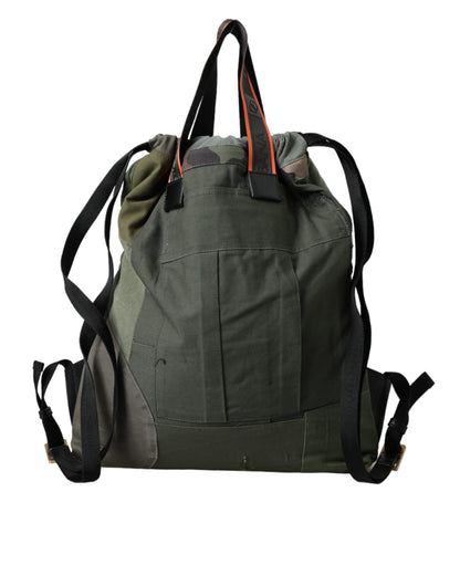 Dolce & Gabbana Military Green Patchwork Rucksack Backpack Bag Dolce & Gabbana