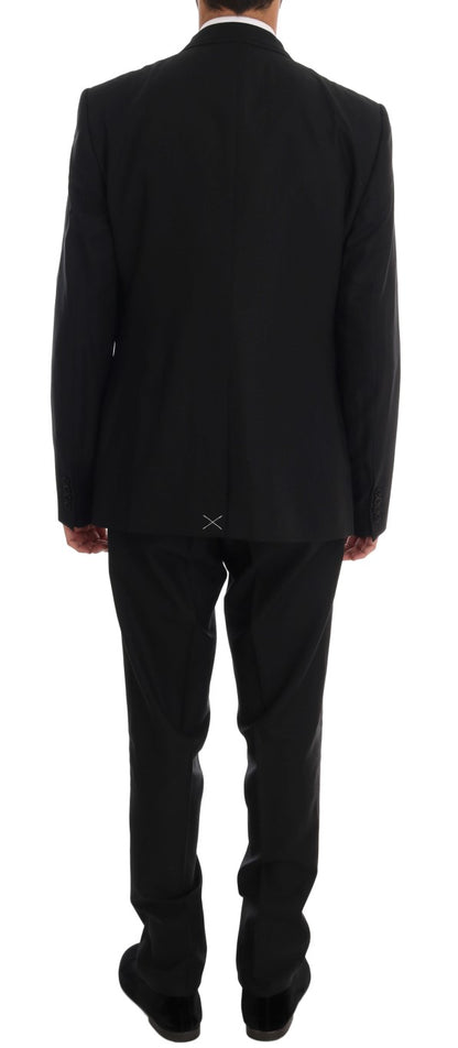 Dolce & Gabbana Elegant Black Wool Three-Piece Suit Dolce & Gabbana