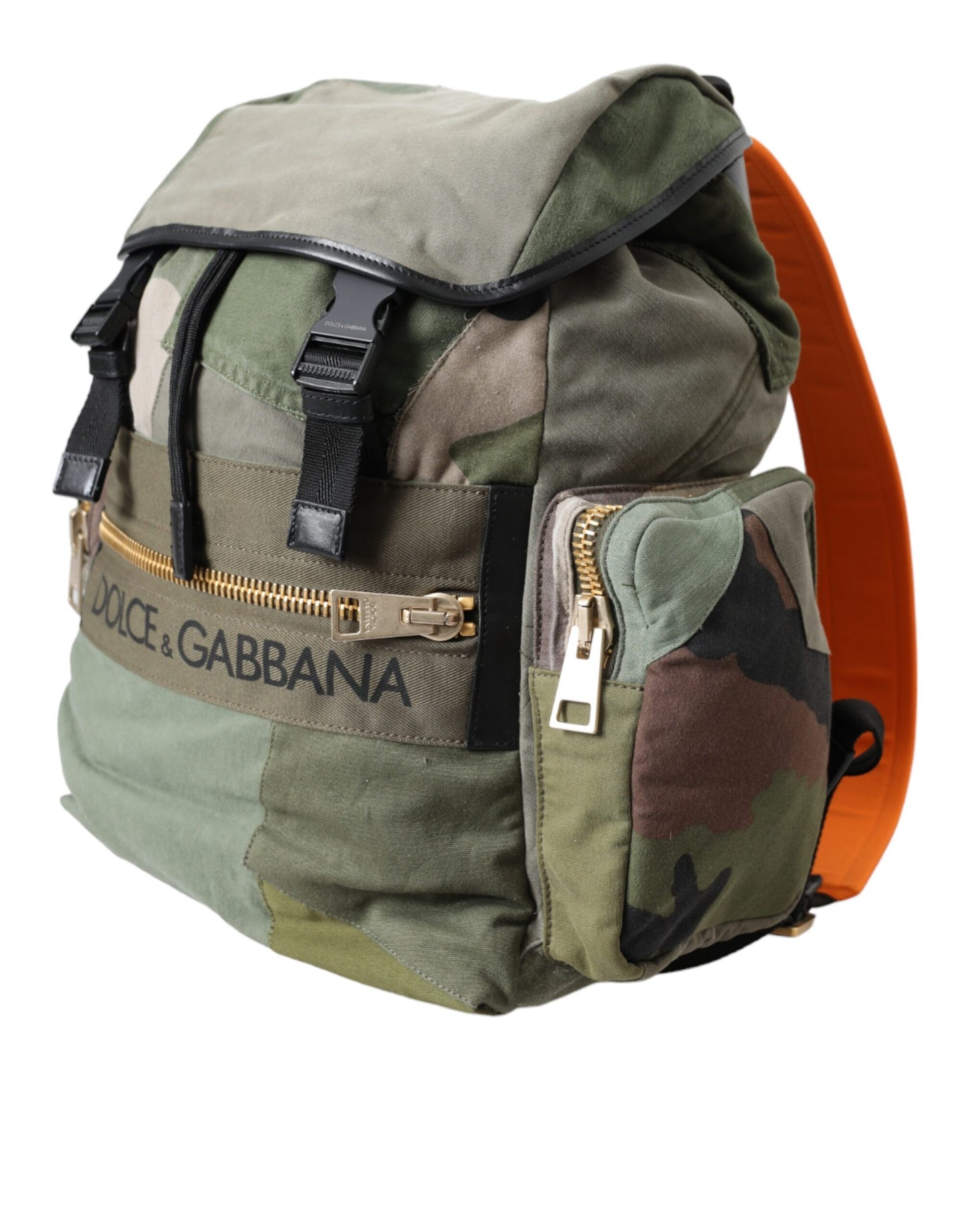 Dolce & Gabbana Military Green Patchwork Rucksack Backpack Bag Dolce & Gabbana