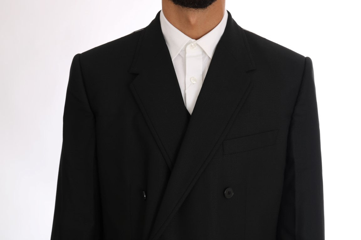 Dolce & Gabbana Elegant Black Wool Three-Piece Suit Dolce & Gabbana