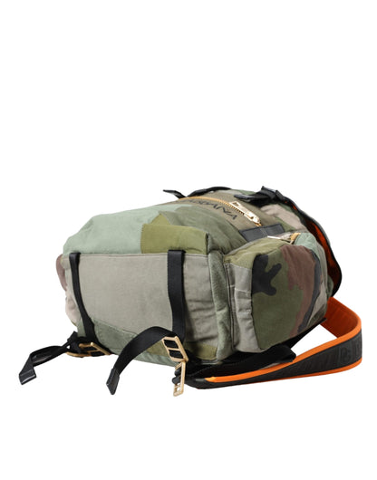 Dolce & Gabbana Military Green Patchwork Rucksack Backpack Bag Dolce & Gabbana