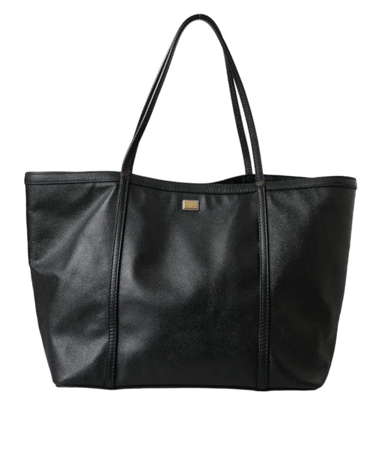 Dolce & Gabbana Black Leather Miss Escape Shopping Tote Women Bag Dolce & Gabbana