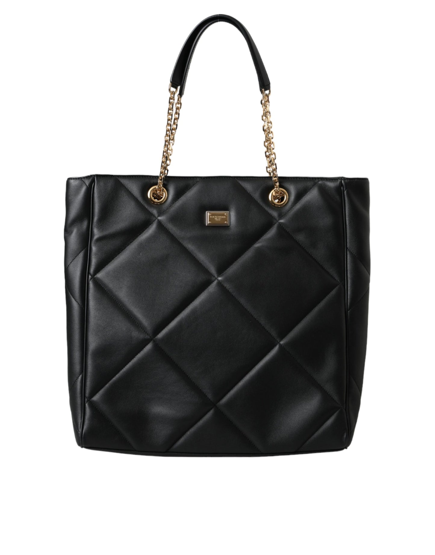 Dolce & Gabbana Black Leather JUNGLE Quilted Shopping Tote Bag Dolce & Gabbana