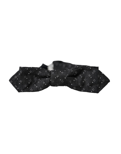 Dolce & Gabbana Black Silk Patterned Adjustable Neck Men Papillon Bow Tie Dolce & Gabbana