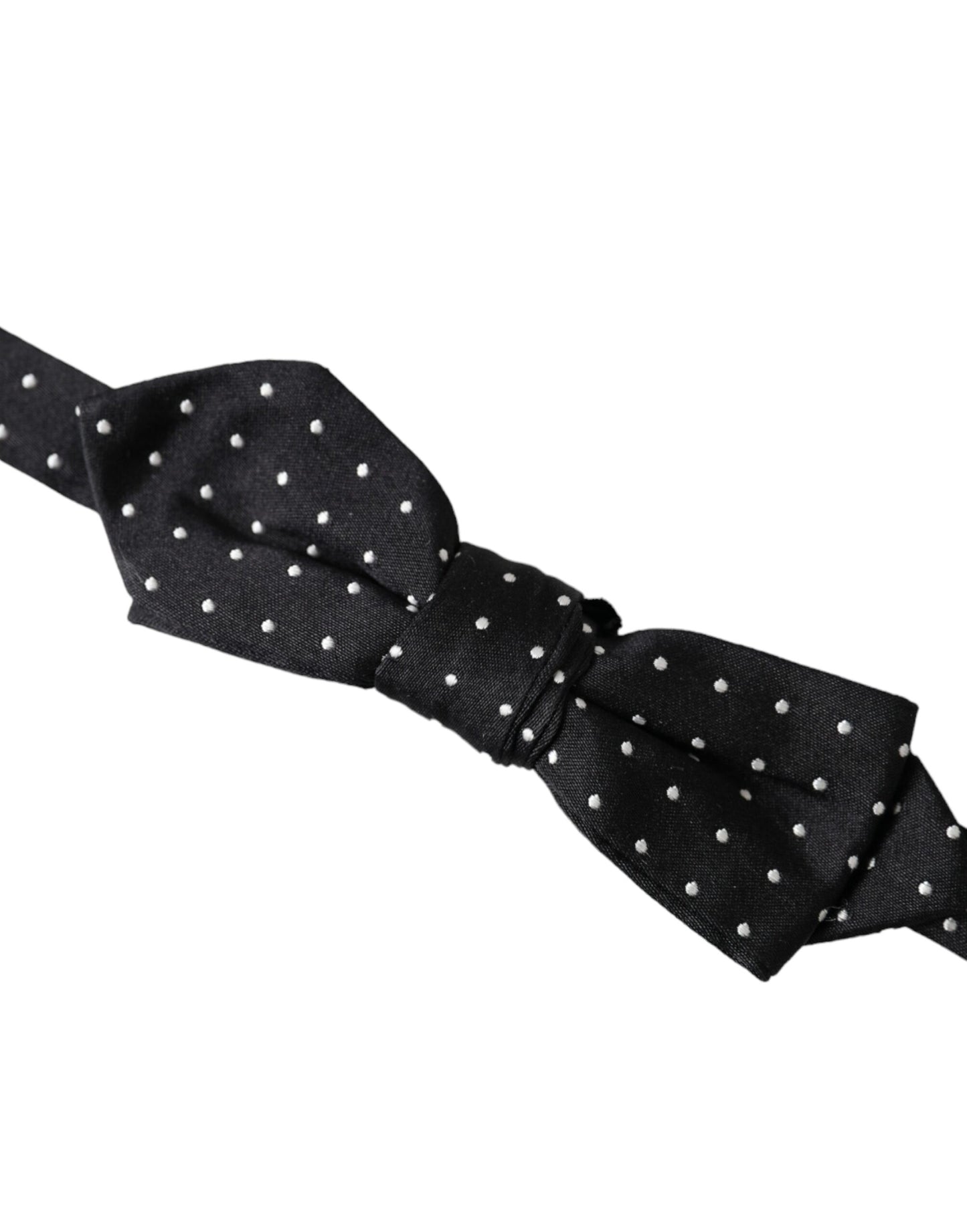 Dolce & Gabbana Black Silk Polka Dot Adjustable Neck Men Papillon Bow Tie Dolce & Gabbana