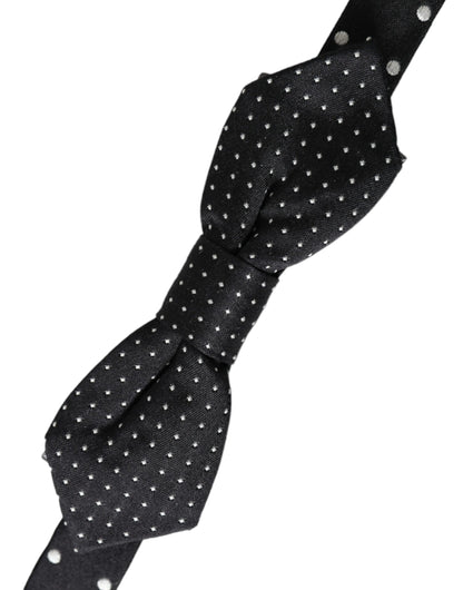 Dolce & Gabbana Black Silk Polka Dot Adjustable Neck Men Papillon Bow Tie Dolce & Gabbana