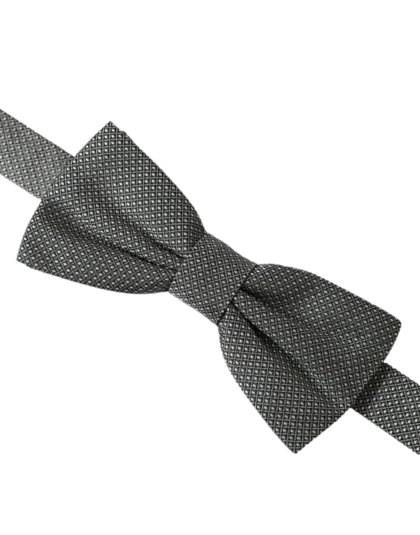 Dolce & Gabbana Gray Silk Patterned Adjustable Neck Men Papillon Bow Tie Dolce & Gabbana