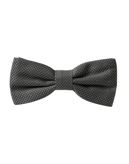 Dolce & Gabbana Gray Silk Patterned Adjustable Neck Men Papillon Bow Tie Dolce & Gabbana