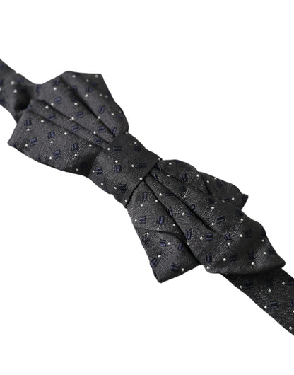 Dolce & Gabbana Black Silk Patterned Adjustable Neck Men Papillon Bow Tie Dolce & Gabbana